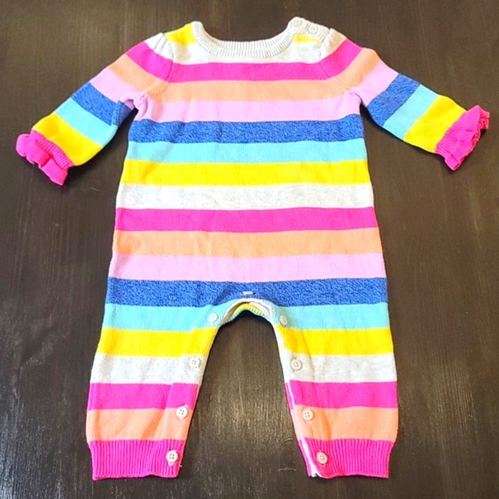 Baby Gap, multi colored striped romper, Size 3-6 months